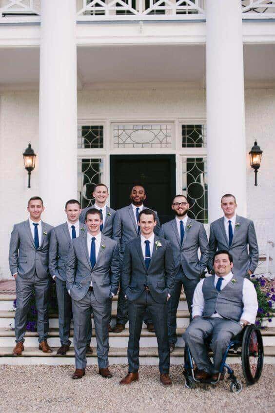 You can make yourselves look like a million bucks with wedding groomsmen suits that match all the stylish look of the great man who is getting married to the woman of his dreams! See more at wedwithbliss.com